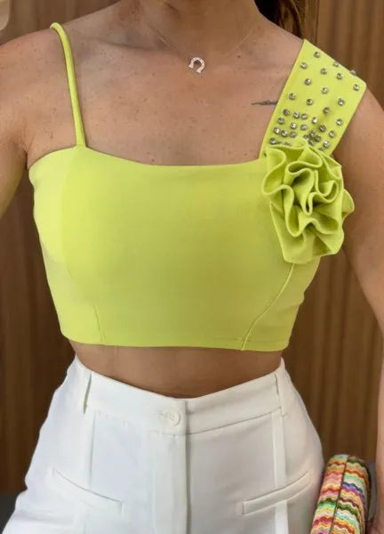 Cropped Alice Flower - Lima