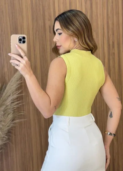 Cropped Gringa Canelado - Lima