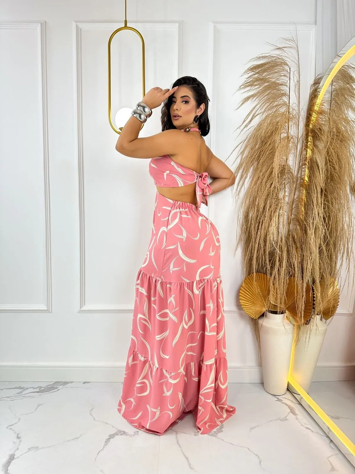 Vestido Tomara que Caia de Amarracão Rosa Seco