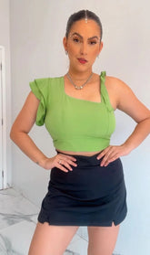 Blusa Lisa Nula Manga Verde abacate