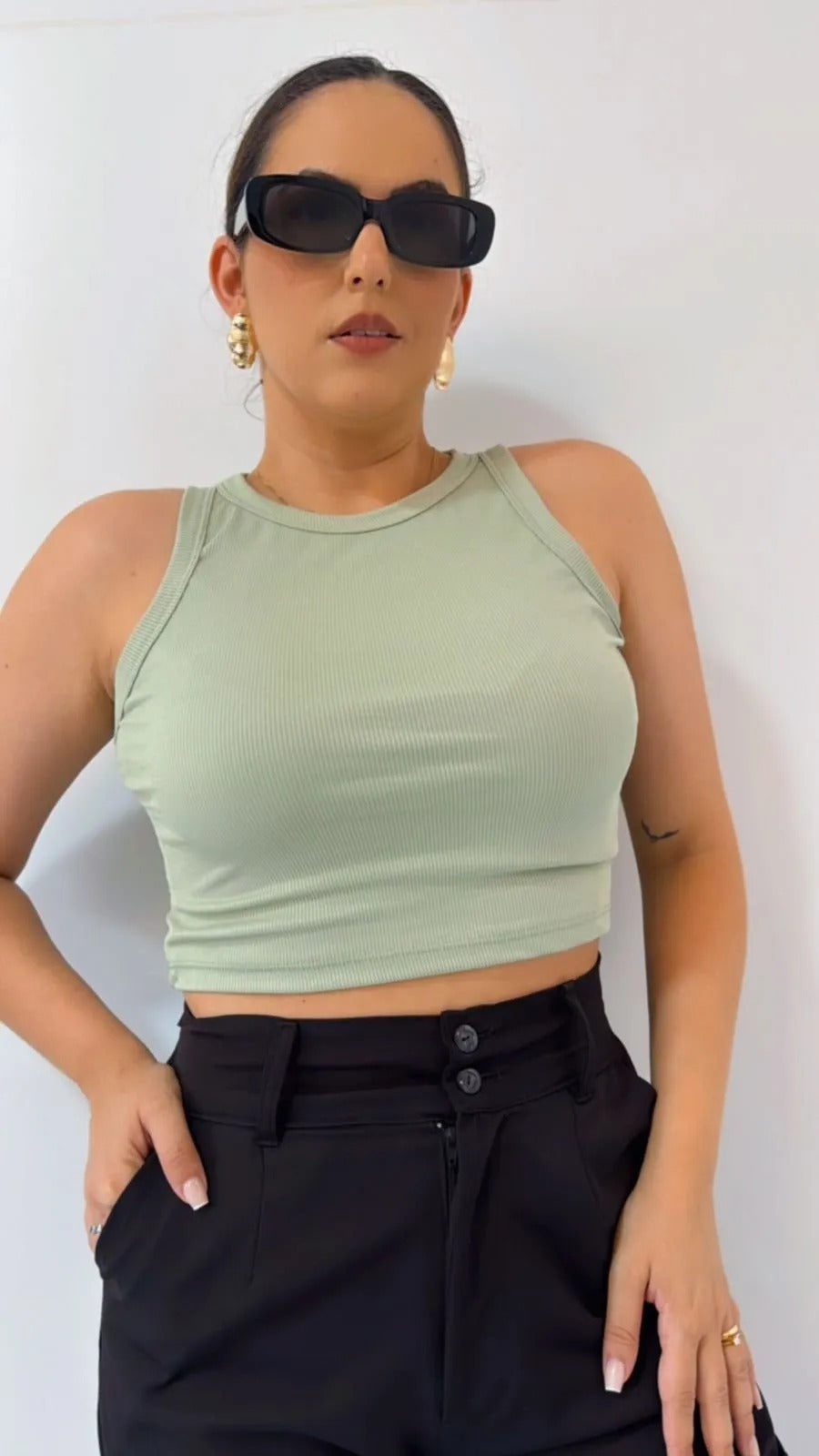 Cropped regata pistachio